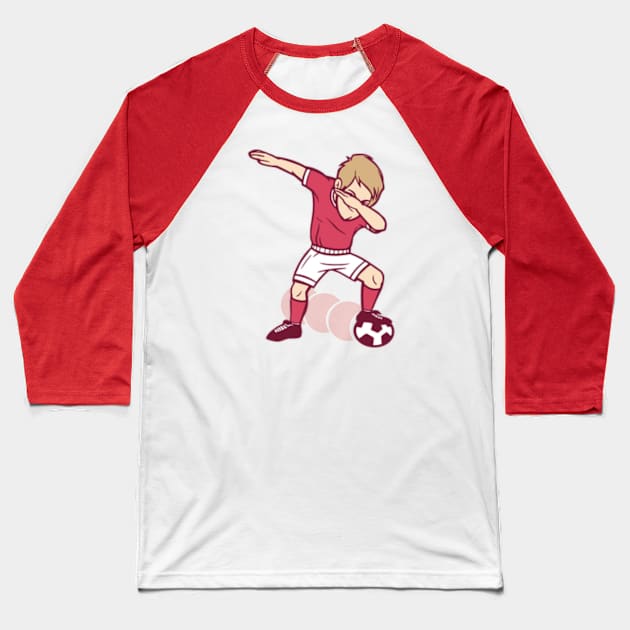 Soccer player dabbing with soccer ball| soccer player; soccer fan; football; soccer; football player; fan; coach; dab; dabbing; Baseball T-Shirt by Be my good time